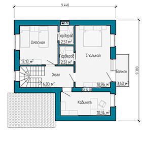План мансардного этажа фахверкого дома в Самаре