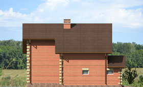 Четвертый фасад уютного двухэтажного дома с гаражом